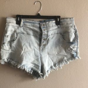 SOLD NoBo High Rise Button Fly Denim Shorts size 19